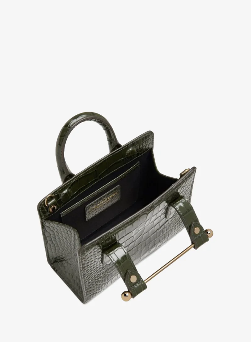 Strathberry  Nano Tote Croc Forest bag for Women | Best Price UAE